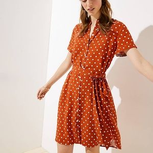 Loft Polka Dot Pocket Shirtdress